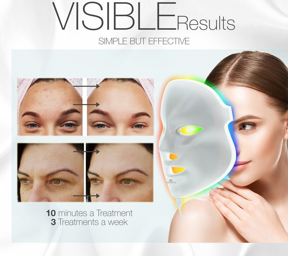 7 Colour LED Beauty Repair Face & Neck Mask - Skin Brightening, Acne, Wrinkles