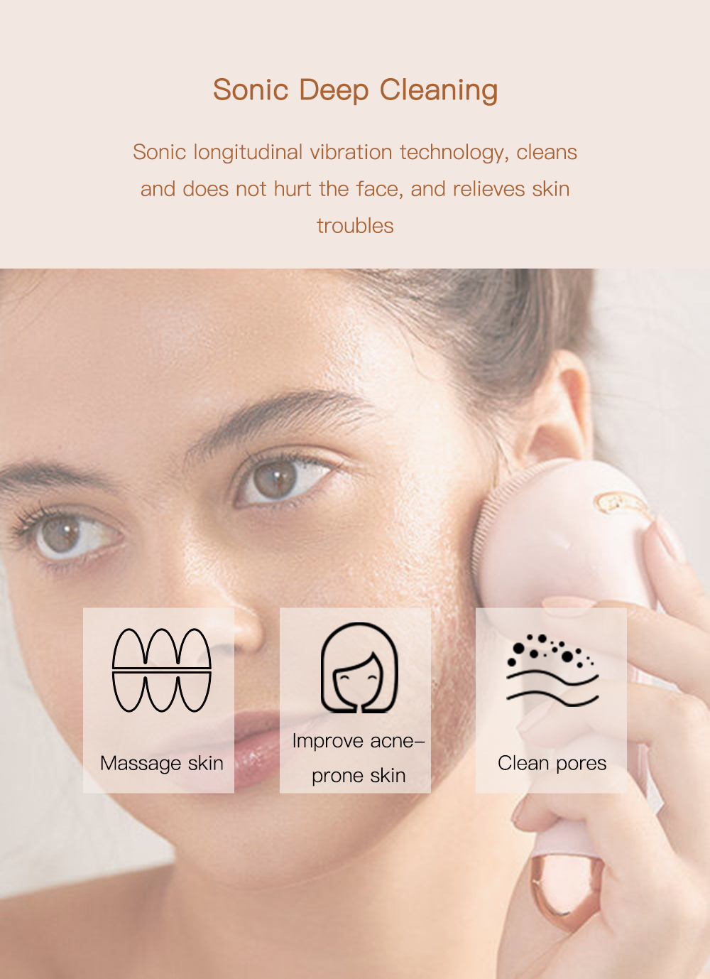 Electric Deep Cleansing Flawless Silicone Brush