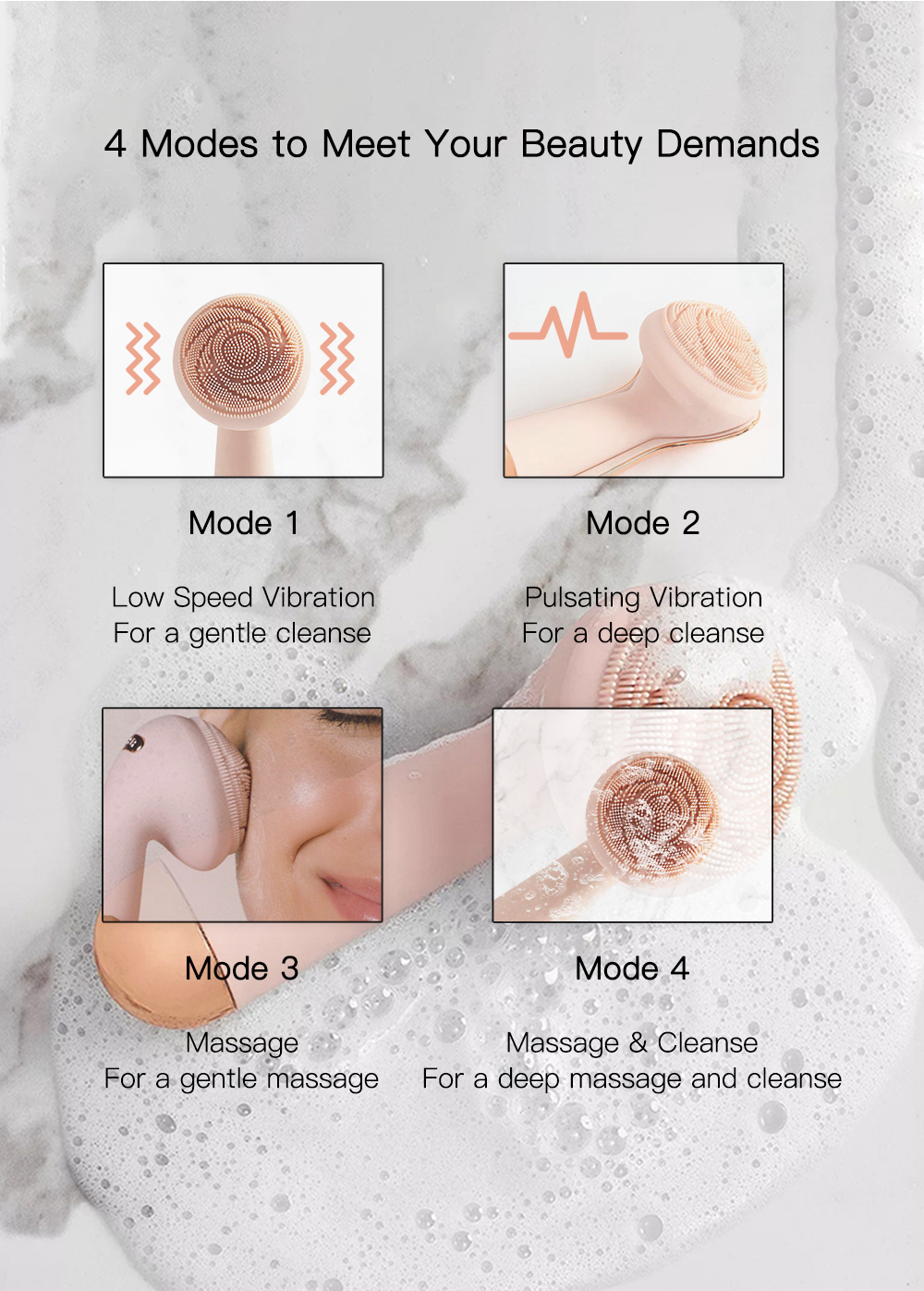 Electric Deep Cleansing Flawless Silicone Brush