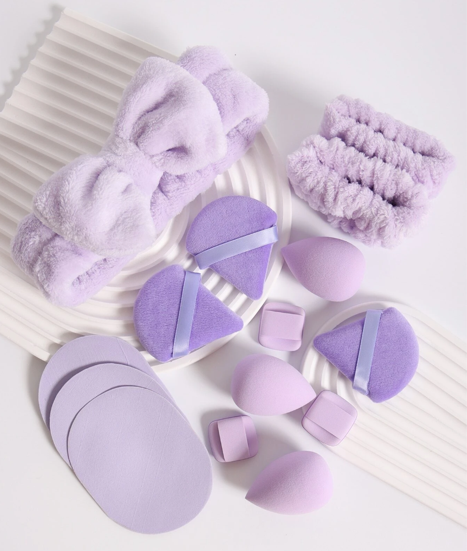 15pc MakeUp Beauty & Skincare Set - Lilac