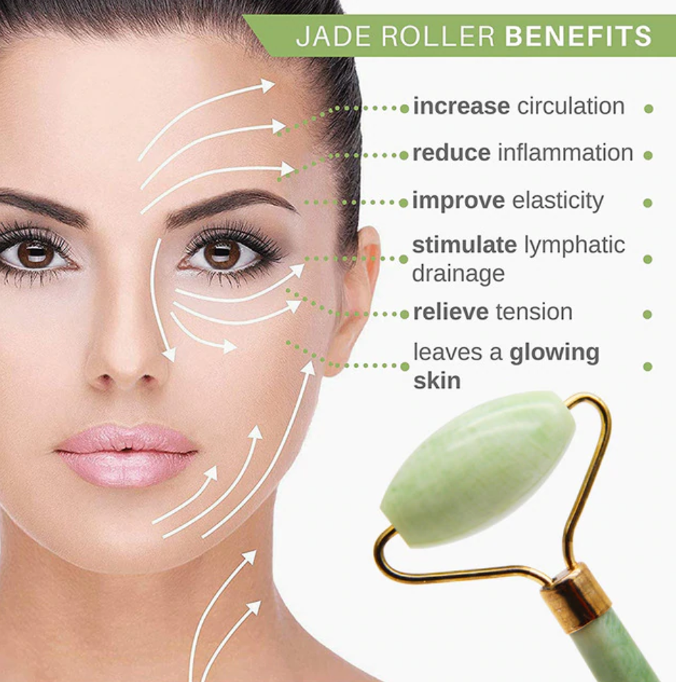Jade Facial Stone Roller - CrystalGlow CG Skincare