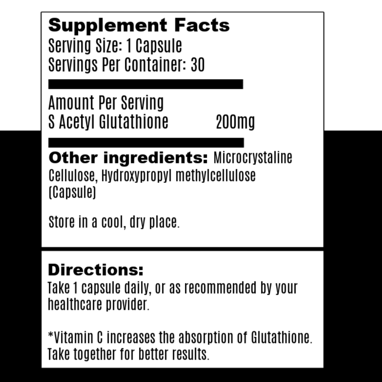 S Acetyl Glutathione Capsules - Lumi Glow Capsules 200mg