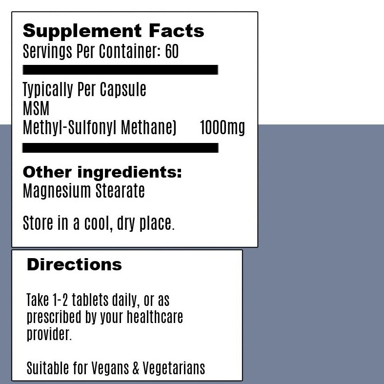 MSM Capsules - 1000mg - 60 Capsules