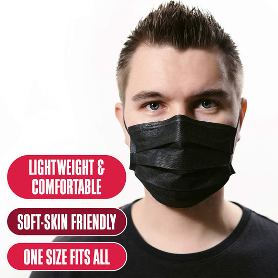Load image into Gallery viewer, Disposable 3 Ply Face Mask (Black)
