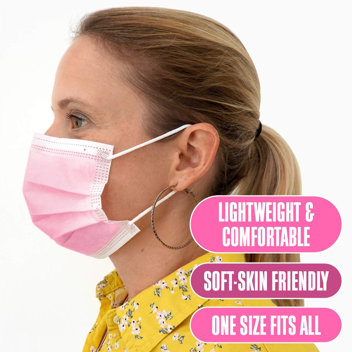 Load image into Gallery viewer, Disposable 3 Ply Face Mask (Pink)

