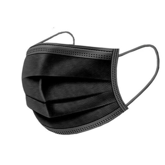 Disposable 3 Ply Face Mask (Black)