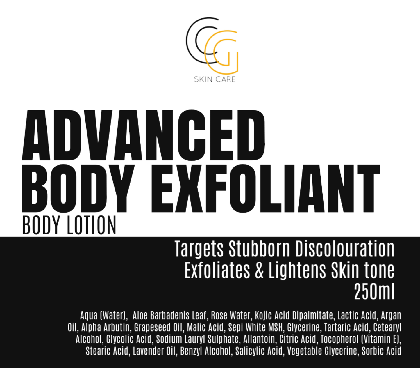 Advanced AHA Body Exfoliant Lotion (250ml) - CrystalGlow CG Skincare