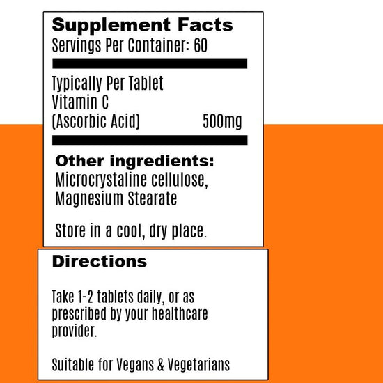 Vitamin C Tablets - 500mg - 60 Tablets